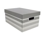 Ficha técnica e caractérísticas do produto Caixa Organizadora Facilit M Stripes Cinza