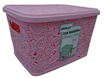 Ficha técnica e caractérísticas do produto Caixa Organizadora Floral Rosa 5,5 Litros Uninjet