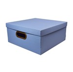 Ficha técnica e caractérísticas do produto Caixa Organizadora G 35x35x16cm Azul Linho 2206 Dello