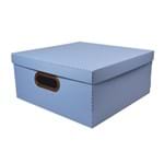 Ficha técnica e caractérísticas do produto Caixa Organizadora Grande Azul 16x35x35cm Comfort Zone Dello