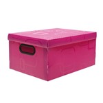 Ficha técnica e caractérísticas do produto Caixa Organizadora Média PP 38cm X 29cm X 18,5cm Dello Rosa Pink