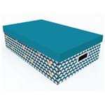 Ficha técnica e caractérísticas do produto Caixa Organizadora Papelão Azul 14x31x50cm 21,7L Geo Collage Boxgraphia