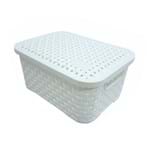 Caixa Organizadora Plástico 2L 9,2x15,4x9,2cm Branco Rattan Nitron
