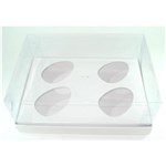 Ficha técnica e caractérísticas do produto Caixa para Ovo de Colher (4x100gr) Branco 22x15,5x9 com 08