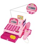 Ficha técnica e caractérísticas do produto Caixa Registradora Infantil Calculadora Rosa Brinquedo