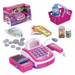 Caixa Registradora Infantil Rosa com Acessórios Brinquedo Menina - Click Urbano