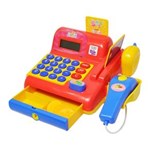 Ficha técnica e caractérísticas do produto Caixa Registradora Vermelho Calculadora Infantil Brinquedo (DMT5112)