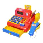 Ficha técnica e caractérísticas do produto Caixa Registradora Vermelho Calculadora Infantil Brinquedo