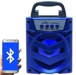 Caixa Som Amplificada Portátil Bluetooth Tws Mp3 Fm Usb Aux Sd Bateria 8W Rms Grasep D-BH1065 Azul