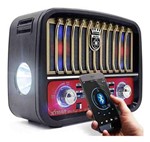 Ficha técnica e caractérísticas do produto Caixa Som Rádio Retrô Vintage Mp3 Fm Am Bluetooth Portátil - Inova