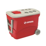 Ficha técnica e caractérísticas do produto Caixa Termica 50 Litros com Rodas Vermelho - Soprano