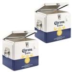 Ficha técnica e caractérísticas do produto 2 Caixas Térmicas Cooler Corona 15 Litros para Até 12 Cervejas