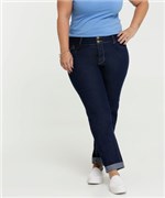 Ficha técnica e caractérísticas do produto Calça Feminina Jeans Stretch Reta Plus Size Marisa