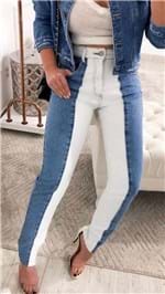 Ficha técnica e caractérísticas do produto Calça Jeans Azul e Branco (36)