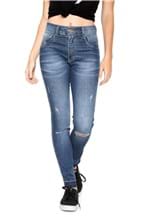 Ficha técnica e caractérísticas do produto Calça Jeans Biotipo Skinny Cropped Estonada Azul