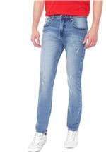 Ficha técnica e caractérísticas do produto CalÃ§a Jeans Calvin Klein Jeans Five Pockets Slim Azul - Azul - Masculino - AlgodÃ£o - Dafiti