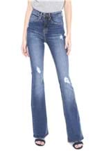 Ficha técnica e caractérísticas do produto CalÃ§a Jeans Calvin Klein Jeans Flare Destroyed Azul - Azul - Feminino - AlgodÃ£o - Dafiti