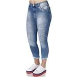 Ficha técnica e caractérísticas do produto Calça Jeans Cropped Feminina Azul 40