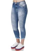 Ficha técnica e caractérísticas do produto Calça Jeans Cropped Feminina Azul