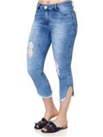 Ficha técnica e caractérísticas do produto Calça Jeans Cropped Feminina Mokkai Azul