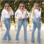 Ficha técnica e caractérísticas do produto Calça Jeans Feminina Flare Delavê - 38