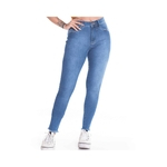Ficha técnica e caractérísticas do produto Calça Jeans feminina modeladora cintura alta