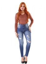 Ficha técnica e caractérísticas do produto Calça Jeans Feminina Super Lipo - 263357 - Sawary