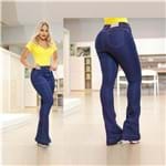 Ficha técnica e caractérísticas do produto Calça Jeans Flare Cintura Alta (36, Azul)
