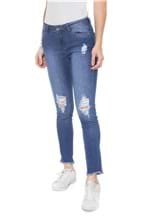 Ficha técnica e caractérísticas do produto Calça Jeans Hering Skinny Desgastes Azul