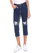 Ficha técnica e caractérísticas do produto Calça Jeans Osmoze Boyfriend Cropped Azul