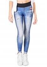Ficha técnica e caractérísticas do produto Calça Legging Live Athletic Jeans Tecno Feminina - Azul - P