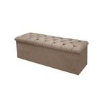 Ficha técnica e caractérísticas do produto Calçadeira Baú Casal Lotus 140 CM Suede Bege II