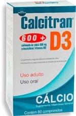 Ficha técnica e caractérísticas do produto Calcitran 600 + D3 com 60 Comprimidos