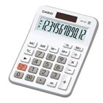 Ficha técnica e caractérísticas do produto Calculadora Casio de Mesa Mx-12b-We-W-Dc, 12 Dígitos, Solar/ Bateria, Branca