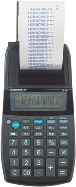 Ficha técnica e caractérísticas do produto Calculadora com Impressão 12 Dígitos LP18 - Procalc