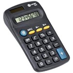 Calculadora de Bolso 8 Dígitos com Alimentação Solar ou a Pilha - Cb10 Preta