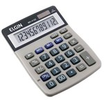 Ficha técnica e caractérísticas do produto Calculadora de Mesa 12 Dígitos Solar e Bateria MV4122 Elgin
