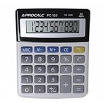 Ficha técnica e caractérísticas do produto Calculadora de Mesa 10 Dígitos PC-120 Procalc Solar/Bateria