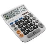 Ficha técnica e caractérísticas do produto Calculadora Solar de Mesa LCD 12 Dígitos Branca Mv4132 Elgin