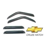 Ficha técnica e caractérísticas do produto Calha de Chuva Acrílica Adesiva Chevrolet Cruze Hatch 4 Portas