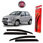 Ficha técnica e caractérísticas do produto Calha de Chuva Fume Claro Fiat Palio Até 2008 - 4 Peças