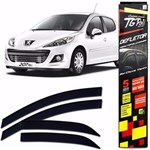 Ficha técnica e caractérísticas do produto Calha Defletor de Chuva Peugeot 206/207 Hatch/Sedan 00/15 (4 Portas)