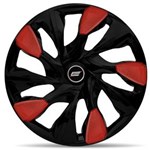 Ficha técnica e caractérísticas do produto Calota Esportiva DS5 Black Red Aro 13 Universal Encaixe Preta e Vermelha Jogo Completo