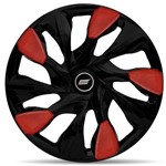 Ficha técnica e caractérísticas do produto Calota Esportiva Ds5 Black Red Aro 13 Universal Encaixe Preta e Vermelha