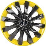 Ficha técnica e caractérísticas do produto Calotas Aro 13 Flap 4 Peças ABS Preta/Amarelo - Elitte