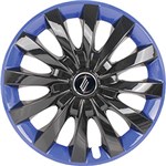 Ficha técnica e caractérísticas do produto Calotas Aro 13 Flap 4 Peças ABS Preto/Azul - Elitte