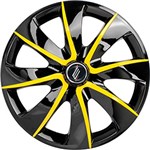 Ficha técnica e caractérísticas do produto Calotas Aro 13 Prime 4 Peças Black Yellow 4x100/108 - Elitte
