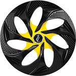 Ficha técnica e caractérísticas do produto Calotas Aro 14 Evolution 4 Peças ABS Preto/Amarelo - Elitte