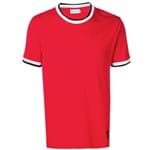 Ficha técnica e caractérísticas do produto Calvin Klein Camiseta com Acabamento Contrastante - Vermelho
