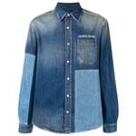 Ficha técnica e caractérísticas do produto Calvin Klein Jeans Camisa Jeans com Recortes - Azul